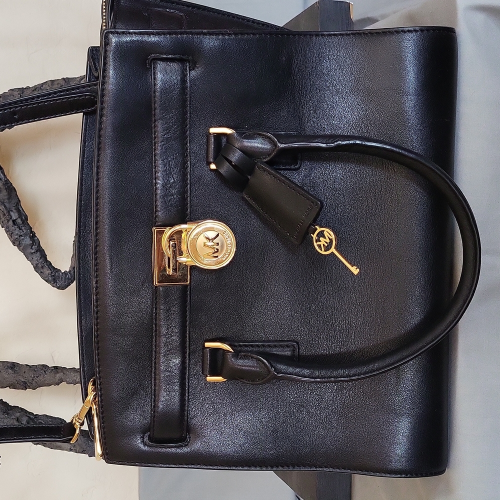 Michael kors Black Lock and Key  Crossbody  Purse